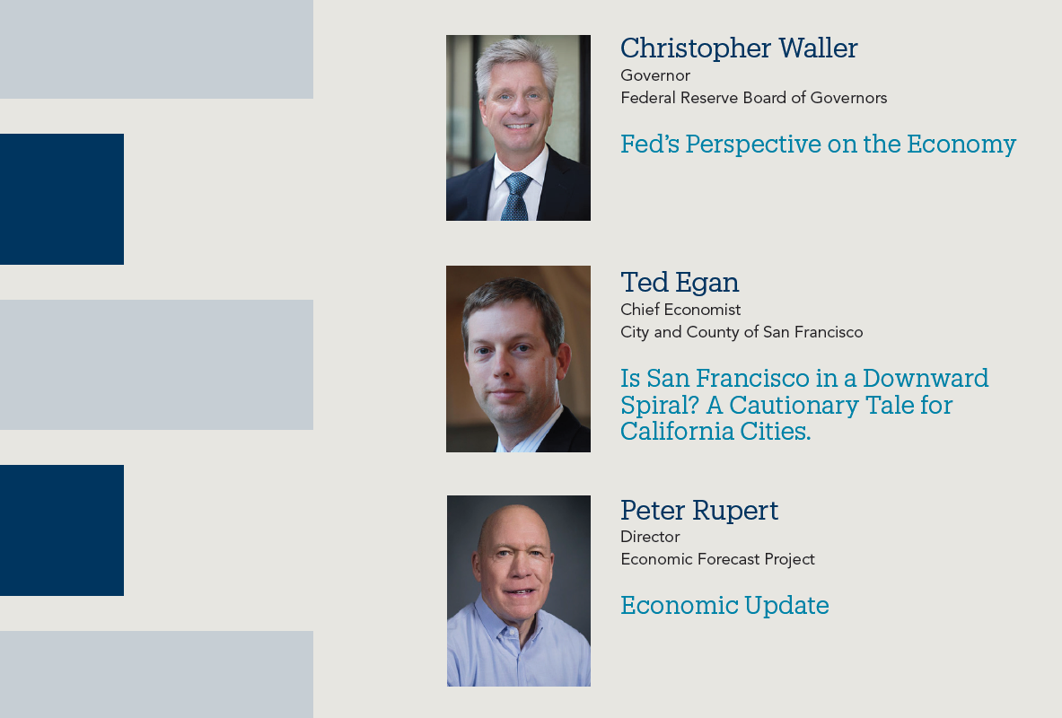 2023 economic summit flyer outlining the speakers